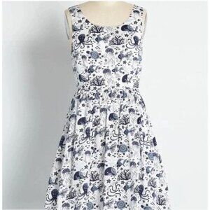 Modcloth "Optimistic Effect" Dress in Sea Creature HTF Rare